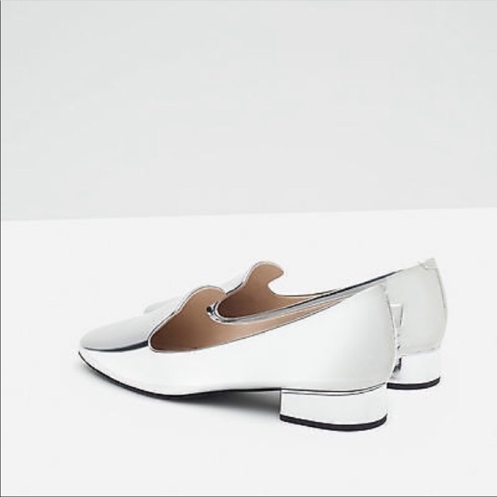Zara silver loafers
